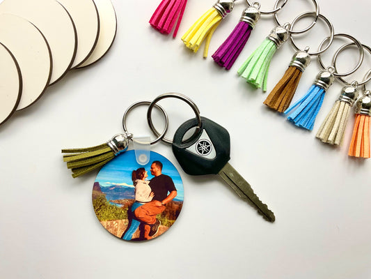 Custom Double Sided Photo Keychain 5cm Diameter